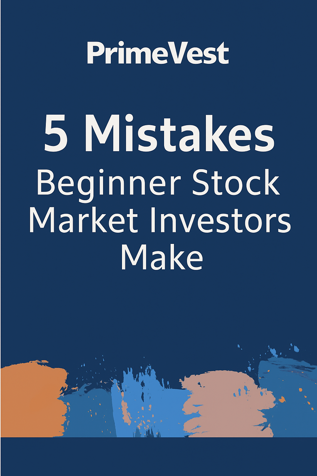 PrimeVest brochure on beginner stock market mistakes with abstract designs